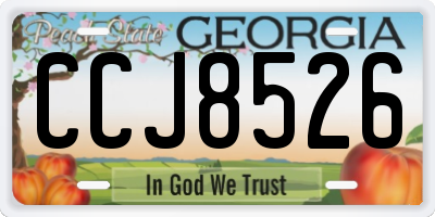 GA license plate CCJ8526