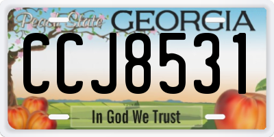 GA license plate CCJ8531