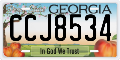 GA license plate CCJ8534