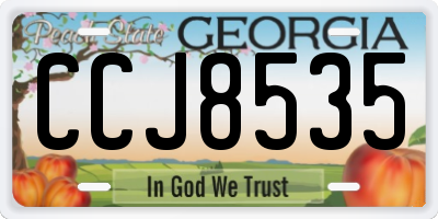 GA license plate CCJ8535