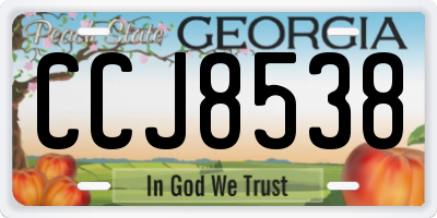 GA license plate CCJ8538