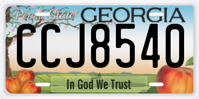 GA license plate CCJ8540