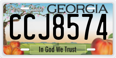 GA license plate CCJ8574