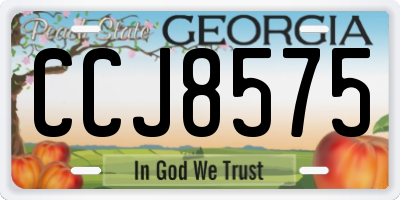GA license plate CCJ8575