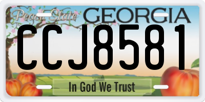 GA license plate CCJ8581
