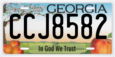 GA license plate CCJ8582