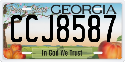 GA license plate CCJ8587