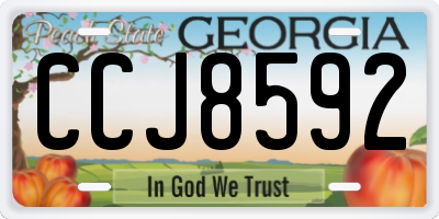 GA license plate CCJ8592