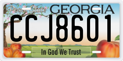 GA license plate CCJ8601