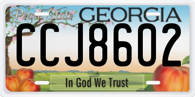 GA license plate CCJ8602