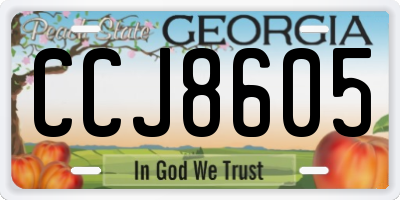 GA license plate CCJ8605