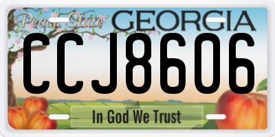 GA license plate CCJ8606