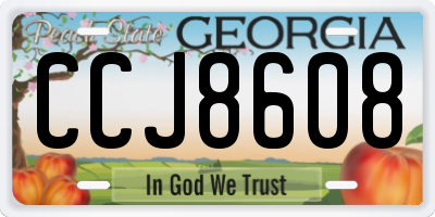 GA license plate CCJ8608