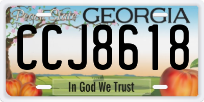 GA license plate CCJ8618