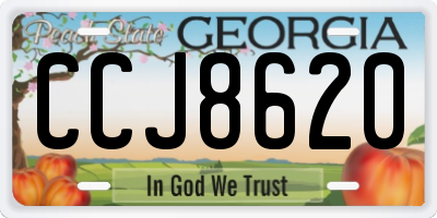 GA license plate CCJ8620