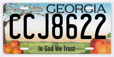GA license plate CCJ8622