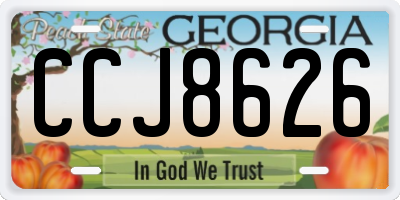 GA license plate CCJ8626