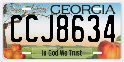 GA license plate CCJ8634