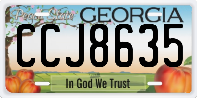 GA license plate CCJ8635
