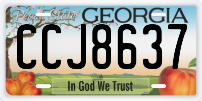 GA license plate CCJ8637