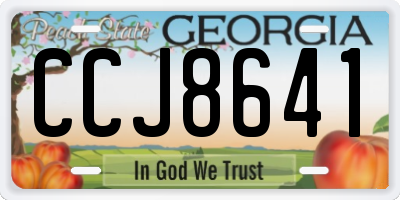 GA license plate CCJ8641