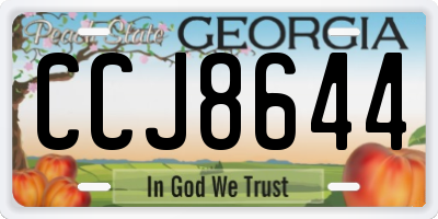 GA license plate CCJ8644