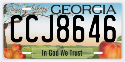 GA license plate CCJ8646