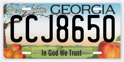 GA license plate CCJ8650
