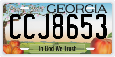 GA license plate CCJ8653