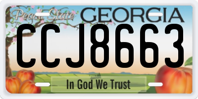 GA license plate CCJ8663