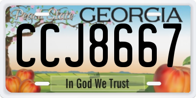 GA license plate CCJ8667