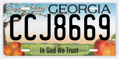GA license plate CCJ8669