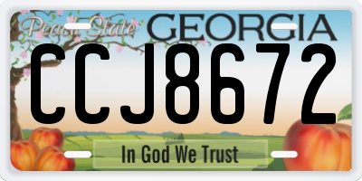 GA license plate CCJ8672