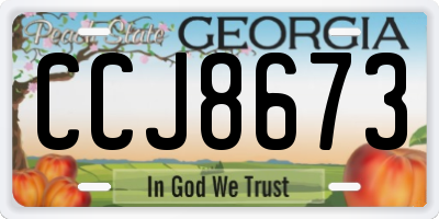 GA license plate CCJ8673