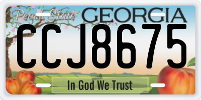 GA license plate CCJ8675
