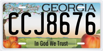 GA license plate CCJ8676