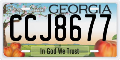 GA license plate CCJ8677