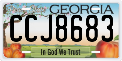 GA license plate CCJ8683