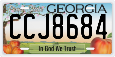 GA license plate CCJ8684