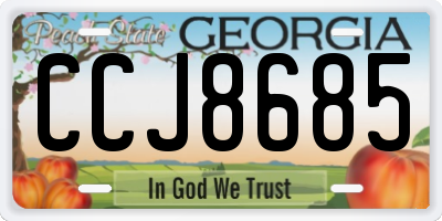 GA license plate CCJ8685