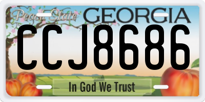 GA license plate CCJ8686