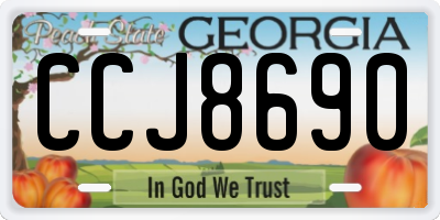 GA license plate CCJ8690
