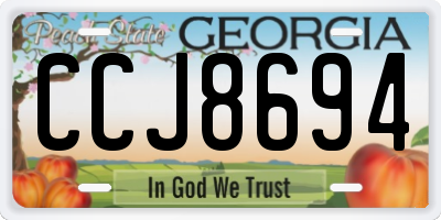 GA license plate CCJ8694