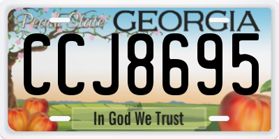 GA license plate CCJ8695