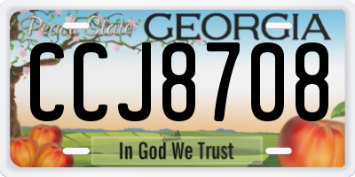 GA license plate CCJ8708