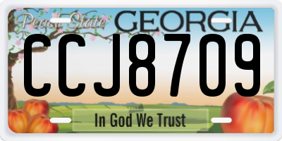 GA license plate CCJ8709