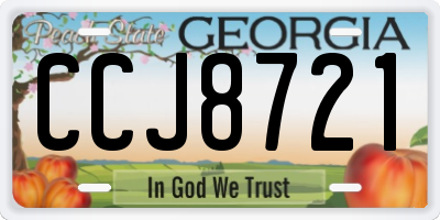 GA license plate CCJ8721