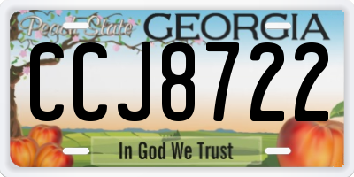 GA license plate CCJ8722