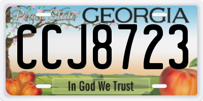 GA license plate CCJ8723