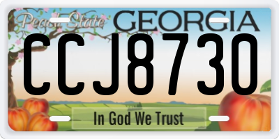 GA license plate CCJ8730